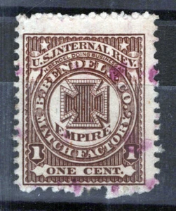 US Revenue Match Stamps RO26d Used F/VF sound, H. Bendel ZAYIX 0924MAR110 - Picture 1 of 3