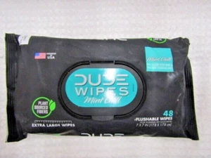 DUDE WIPES~MINT CHILL~PLANT SOURCED FIBERS~48 EXTRA LARGE FLUSHABLE WIPES 104 - Picture 1 of 2