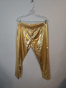 Rocking Around Tono Dorado Leggings Pantalones Disfraz Accesorio Adulto Talla L - Imagen 1 de 5