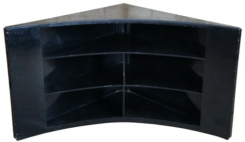 Modern Black Marble Corner TV Console Cabinet Bookshelf Boomerang Display 44" Cover