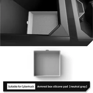 For Tesla Cybertruck 2024 Gray Armrest Box Storage Silicone Pad Center Tray - Picture 1 of 1