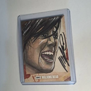 The Walking Dead SIGNED Francine Sketch Card By Rees Finlay - Picture 1 of 2