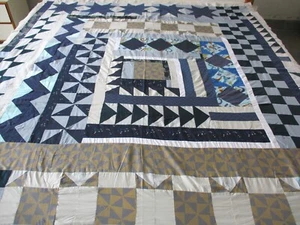 Maschinennähen Handarbeit Baumwolle Patchwork Arbeit Größe 70""x 82"" Quilt Top - Bild 1 von 23