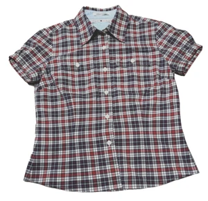 Tommy Hilfiger Girls Youth Button Up Shirt Red White Blue Plaid July 4th Size 4 - Picture 1 of 7