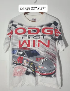Vtg 2001 AOP Sterling Marlin #40 Coors Light "Dodge First Win" Large Shirt USA - Picture 1 of 6