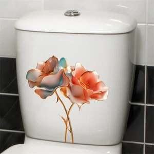 Rosenwandaufkleber Haushaltstoilettenabdeckungsaufkleber Toilettendekoration - Picture 1 of 7