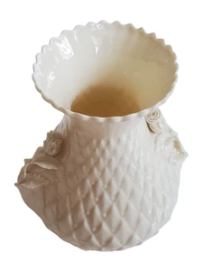 Jarrón vintage Petite Belleek cardo blanco leche porcelana Irlanda - Imagen 1 de 11