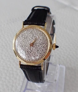 Lucien Piccard 18K Solid Yellow Gold with 1CT pave diamonds dial Ladies watch - Picture 1 of 12