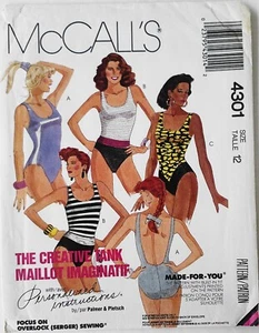 McCalls 4301 Misses Swimsuits Sewing Pattern Sz 12 FF - Picture 1 of 1