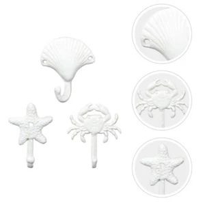 3 Pcs Coastal Wall Hooks Coat Hooks Wall Mounted Hat Wall Hooks Bag Wall Hooks - Picture 1 of 12