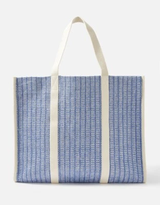 Bolso de Mano Monsoon Accessorize Kai tejido con correas grande bolso de mano azul crema Foto 1 de 4