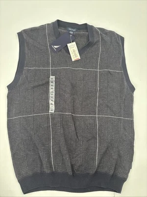 Chaleco Suéter Nautica Academy Para Hombre Azul/Gris Cuello en V Talla XL NUEVO CON ETIQUETAS Foto 1 de 4