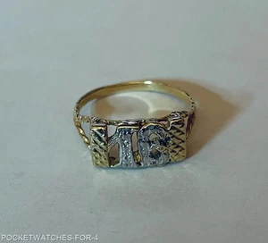 ANILLO VINTAGE ORO AMARILLO 10K 2,2 GRAMOS TALLA 6-1/4 DULCE 16 CORTE DIAMANTE - Imagen 1 de 10