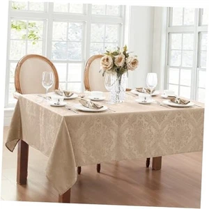 Home Fashions Caiden Elegance Damask 52" x 52" (Square) Taupe Tablecloth (1) - Picture 1 of 7