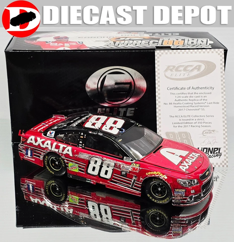 DALE EARNHARDT JR 2017 FINAL AXALTA RACED VERSION 1/24 RCCA ELITE NO COUPONS - Image 1 of 4