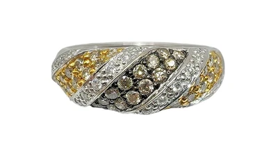 14K White & Yellow Gold Approx. 0.70Ct Diamond Twist Band Size 7, 3.0dwt - Image 1 of 4