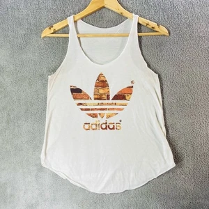 Canotta Adidas Vintage Bianca Unica Trifoglio Donna Taglia SML Stampa Mattone Difettosa - Foto 1 di 8