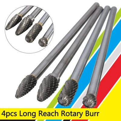 HSS Fräser Satz 4 STÜCK Extra Lang Fräsersatz Schaft 6x150 Mm Stiftfräser - Bild 1 von 4