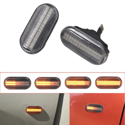 Clear For Nissan Micra K12 C+C 2003 2004 2005-2010 LED Dynamic Side Marker Light - Image 1 of 4