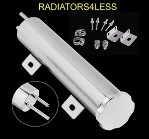 RADIATOR POLISHED STAINLESS OVERFLOW TANK RESERVOIR 2" X 10" PUKE TANK COOLANT - Picture 1 of 2
