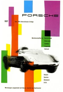 Porsche 1957 über 700 internationale Erfolge Race Car Auto Print Poster - Picture 1 of 1