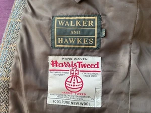 Walker & Hawkes - Mens Scottish Harris Tweed Overcheck Country Blazer UK 44 - Picture 1 of 9