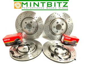 FRONT REAR BRAKE DISCS PADS WEAR SENSORS FOR JAGUAR XF 3.0d DRILLED PERFORMANCE - Picture 1 of 11