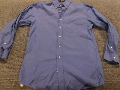 Roundtree and Yorke Mens shirt 15.5 blue blended pinpoint button down - Image 1 of 4