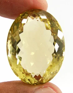 Piedra preciosa suelta de cuarzo limón natural de 91,90 quilates corte ovalado enorme gema de piedra - 64941 - Imagen 1 de 6