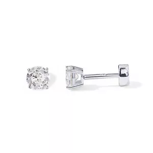 PAVOI 14K Gold Plated Solid 925 Sterling Silver Post Cubic Zirconia Stud Flat... - Picture 1 of 6
