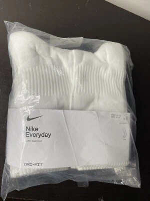 6 pares - Calcetines blancos Nike para hombre Everyday Cushion Crew Dri-fit talla EE. UU. 8-12 Foto 1 de 2