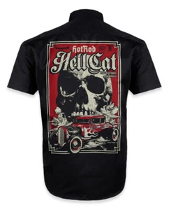 Liquor Brand Hotrod Hellcat True Nightmare Skull Cars Work Short HR-MWSH-2007 - Picture 1 of 3