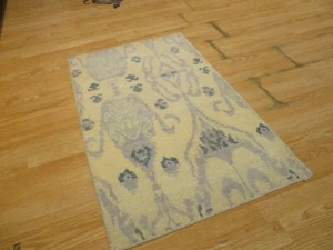 2x3 Modern Agra ABC Collection Handmade-knotted Wool Rug #41 - Picture 1 of 12