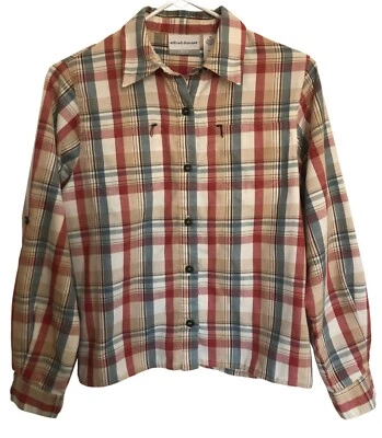 vtg Alfred Dunner Plaid Button Shirt Sz 6P Roll Tab Sleeves Collar - Image 1 of 4