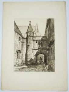 Robert Kent Thomas 1879 Merton College, Oxford, antiker Kupferstich - Bild 1 von 2
