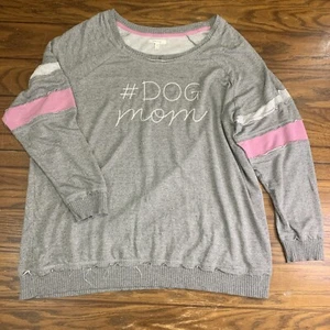 Suéter Maurices Mujer Talla 2 Gris Manga Larga "#Dog Mom" Envejecido - Imagen 1 de 6
