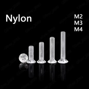 Tornillos de cabeza plana contrahundidos cruzados de plástico transparente de nailon Phillips M2 M3 M4 - Imagen 1 de 6