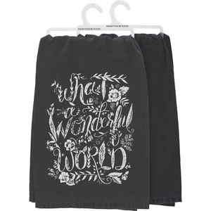 NEW!~"What A Wonderful World"~TEA TOWEL~Kitchen/Dish~Cotton - Picture 1 of 2
