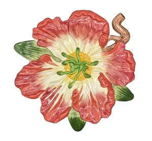 Fitz & Floyd Handcrafted Plate "Bountiful Blossoms" Hibiscus Beautiful Colors - Picture 1 of 6