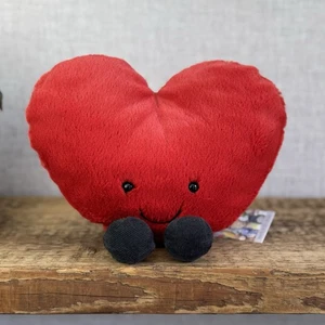 Jellycat Amuseable Cuore Rosso - Peluche Beanie Cuore Più Grande San Valentino 8" - Foto 1 di 10