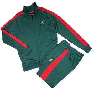 KANGOL Mens M Jacket XL Pants Green Red Colorblock Tracksuit French Terry EUC - Picture 1 of 15