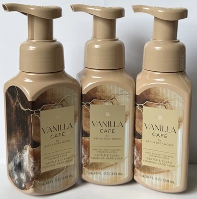 Jabón de manos espumoso suave y limpio Bath Body Works Vanilla Café 3x nuevo Foto 1 de 4