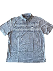 UConn Huskies Polo Uomo Taglia Large Grigio con Righe e Logo NUOVO - Foto 1 di 6