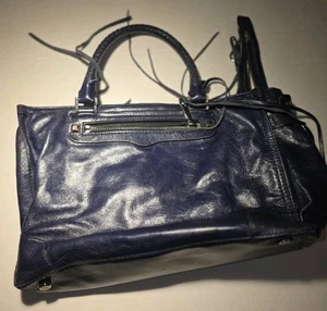 Vintage Rebecca Minkoff blau Leder Umhängetasche Handtasche Top Griff Beuteltasche Handtasche - Bild 1 von 12