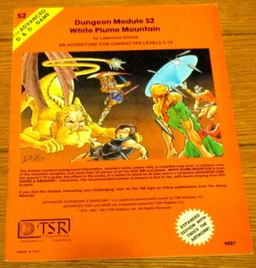 TSR Dungeon Module S2 1981 edizione estesa White Plume livelli montagna 5-10 - Foto 1 di 9