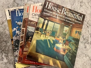 House Beautiful Vintage Magazines Lot of 5 1960’s Home Plans Architecture - Picture 1 of 24