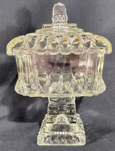 Jeannette Vidrio Transparente Cuadrado Cubierto Boda Caja Plato de Caramelo ~ De Colección - Imagen 1 de 8