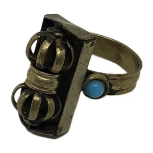 Anxiety Relief Spinner Vajra Turquoise Ring - Picture 1 of 8