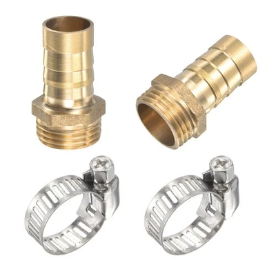 Ottone Tubo Dentellato Raccordo Dritto 16mmxG1/2 Maschio Filettatura 2pz - Immagine 1 di 4