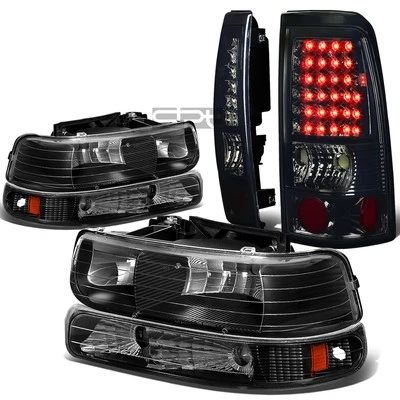 KIT DE LUZ TRASERA/LÁMPARA LED CROMADA + PARACHOQUES + FARO NEGRO SILVERADO 99-02 Foto 1 de 4